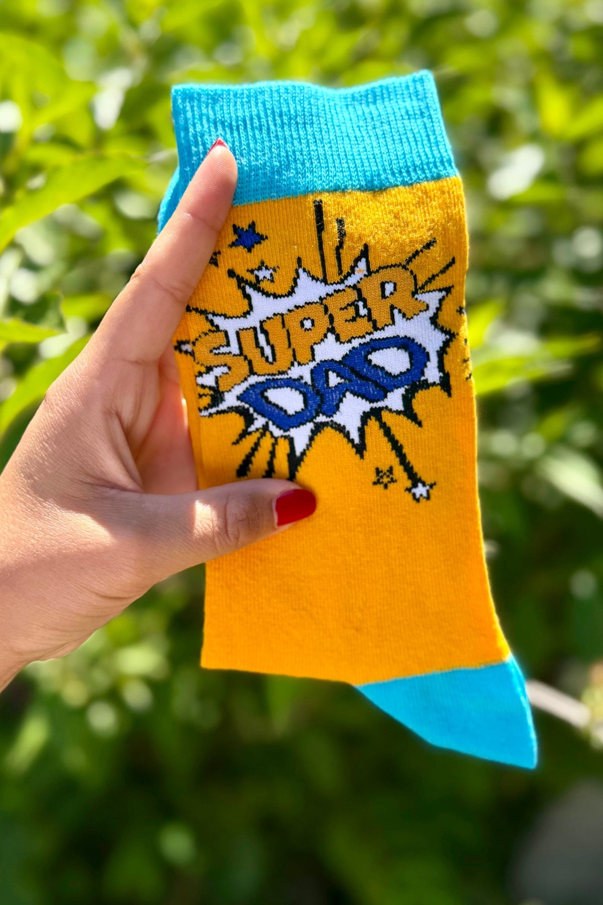 Unisex Sağlı Sollu Super Dad Desenli Soket Çorap