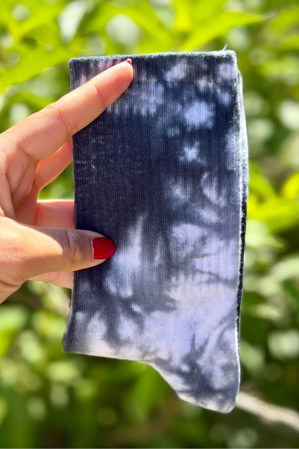 Unisex Siyah Batik Desenli Soket Spor Çorap