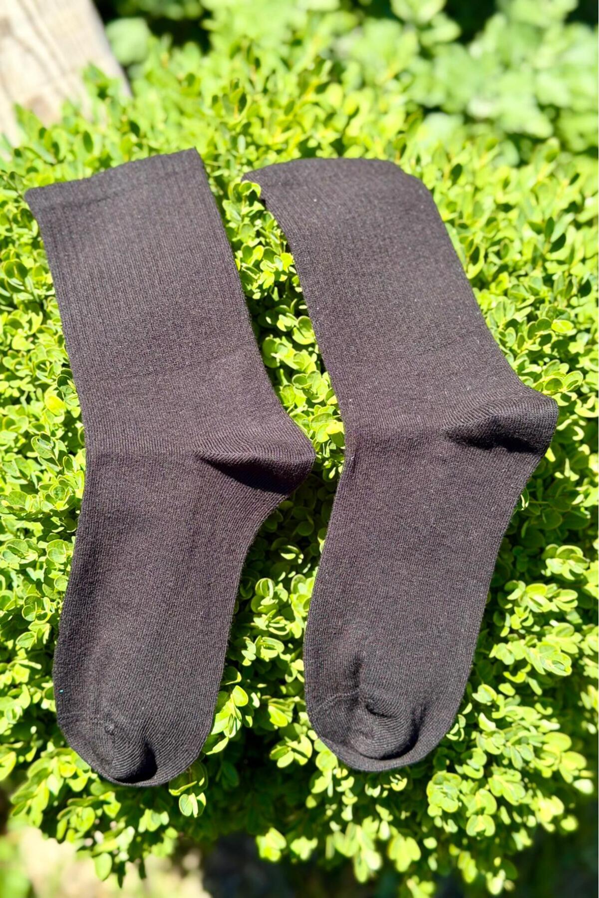 Unisex Siyah Düz Renk Tenis Spor Çorap