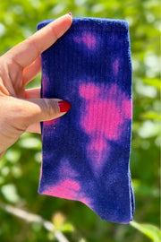 Unisex Mor Batik Desenli Soket Spor Çorap