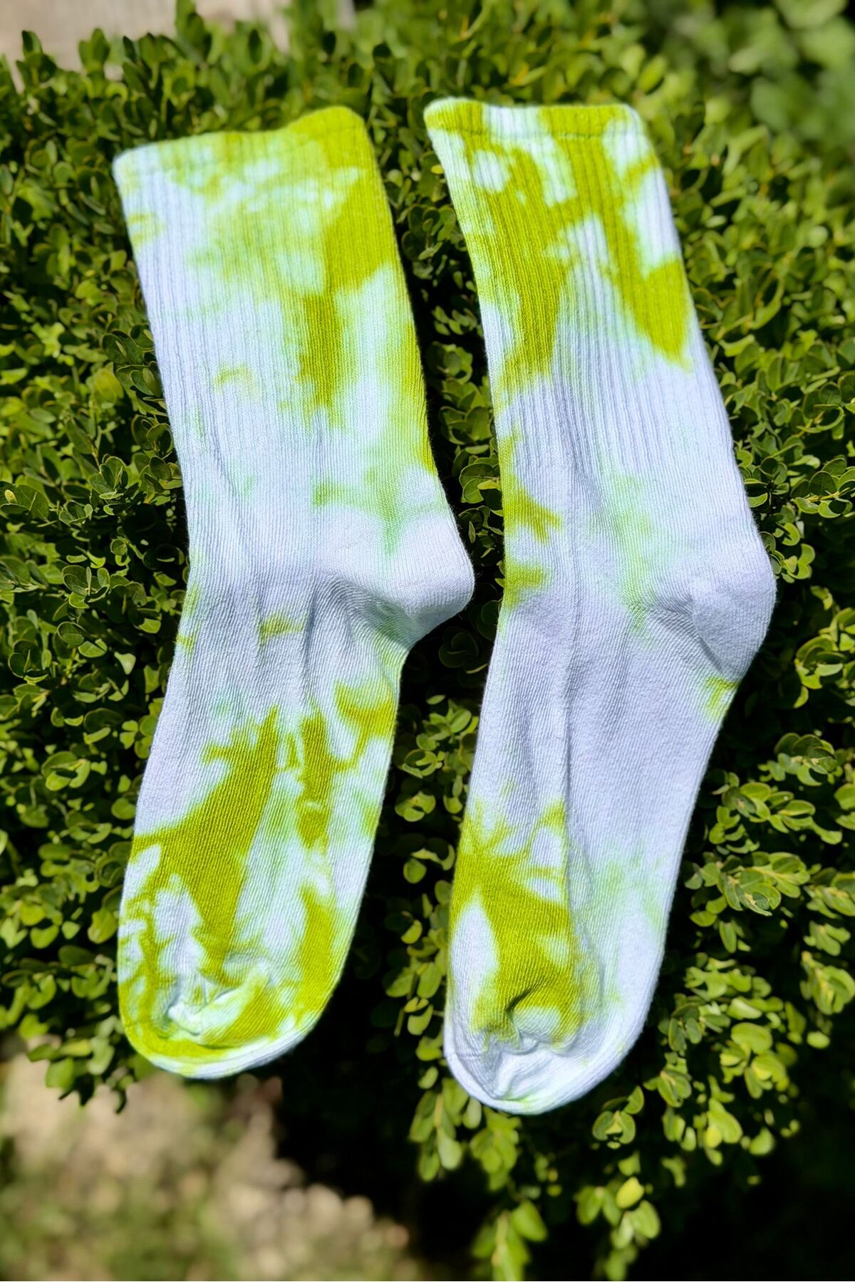 Unisex Yeşil Batik Desenli Soket Spor Çorap