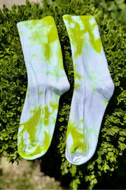 Unisex Yeşil Batik Desenli Soket Spor Çorap