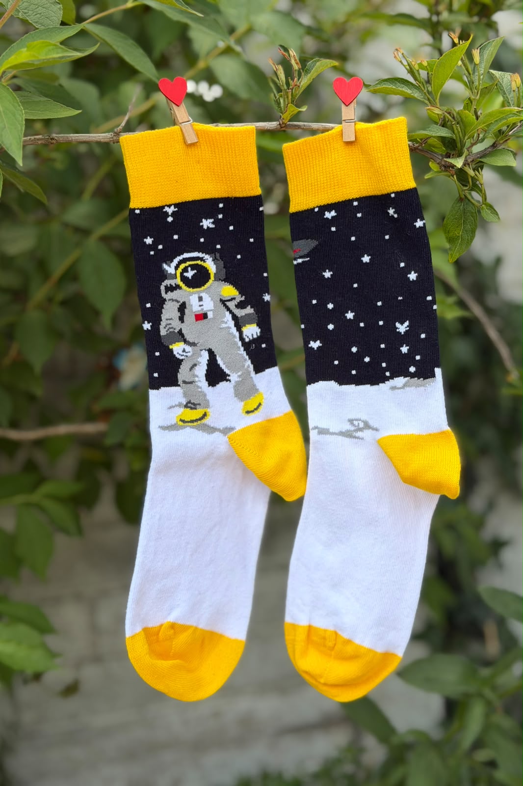 Sağlı Sollu Astronot Temalı Soket Çorap