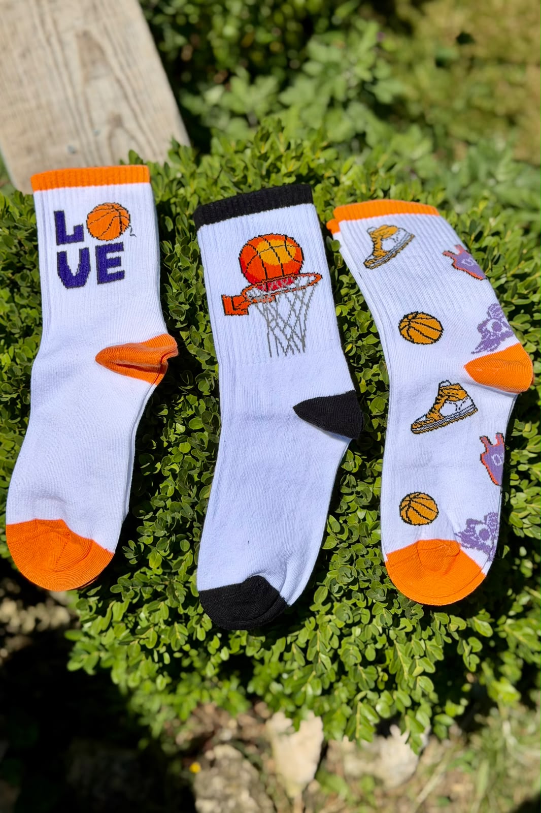 Basketbol Desenli 3'lü Tenis Spor Çorap