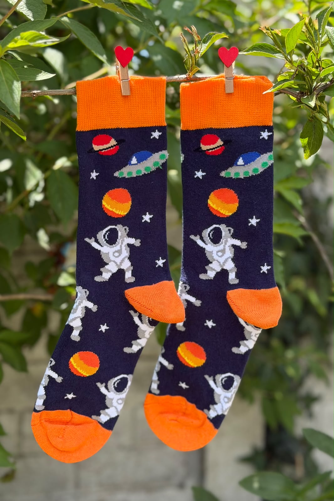 Mars Astronot Uzay Gemisi Turuncu Soket Çorap