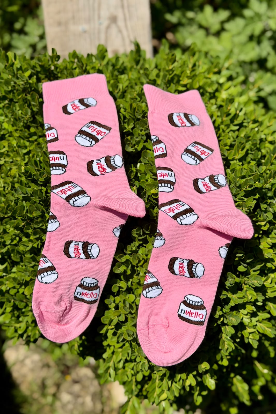 Pembe Nutella Tasarım Soket Çorap