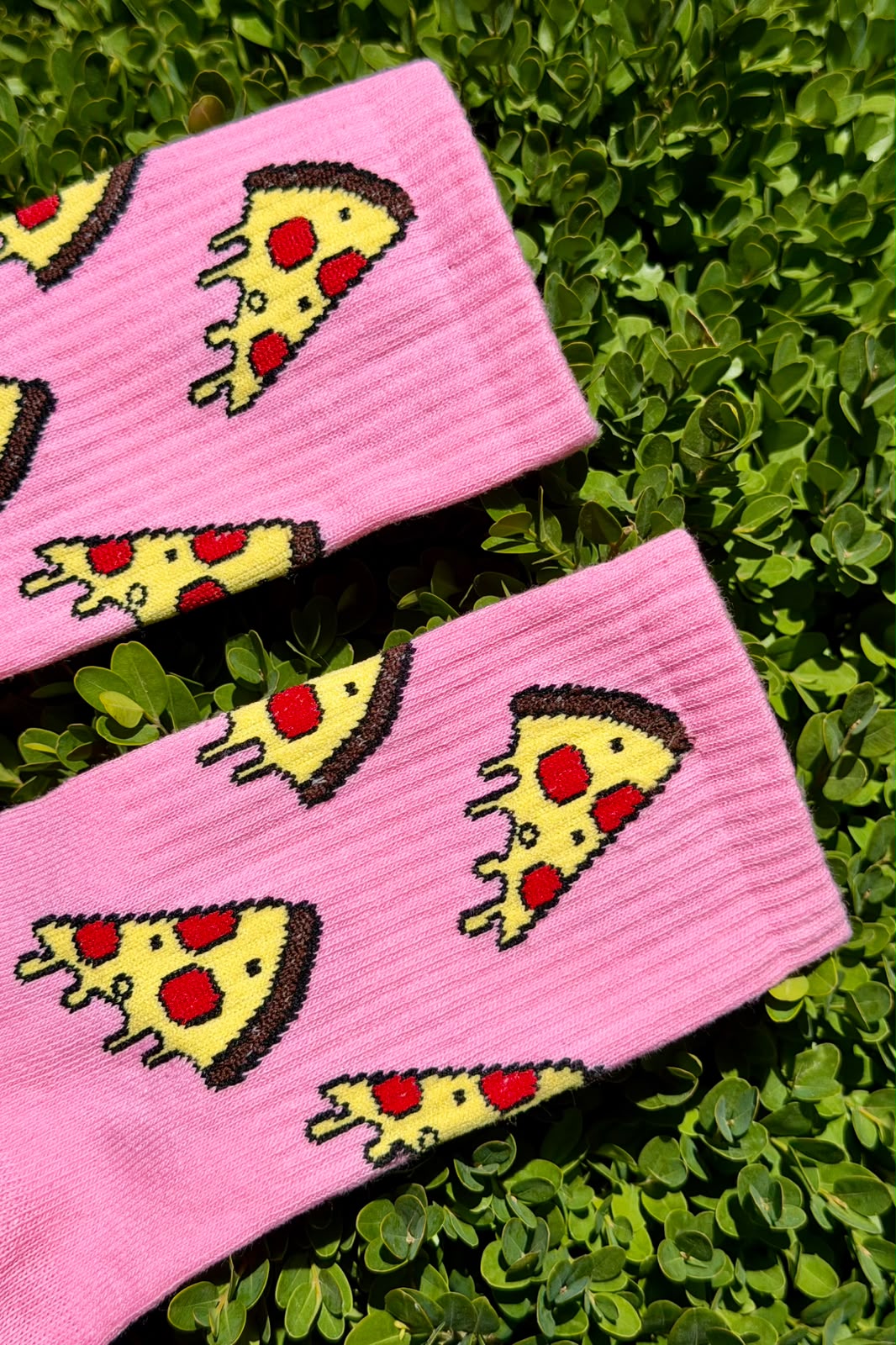 Pembe Pizza Dilim Desenli Renkli Soket Çorap