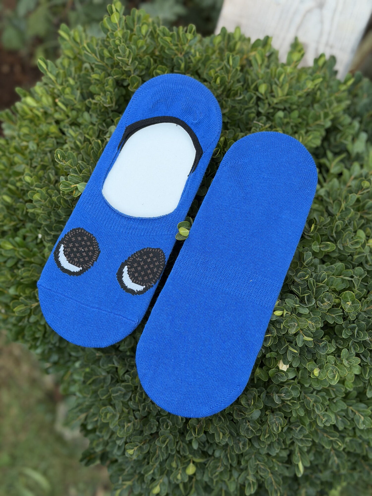 Unisex Oreo Bisküvi Desenli Mavi Babet Çorap - görsel 2