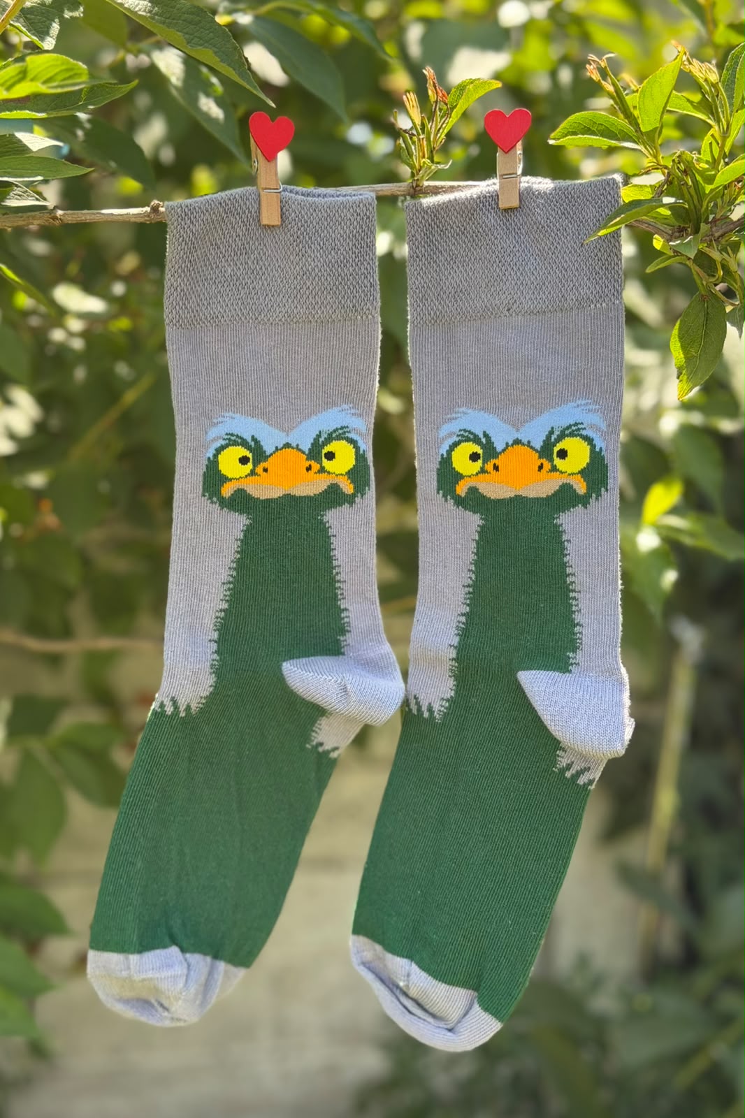 Deve Kuşu Desenli Tasarım Unisex Soket Çorap - görsel 3