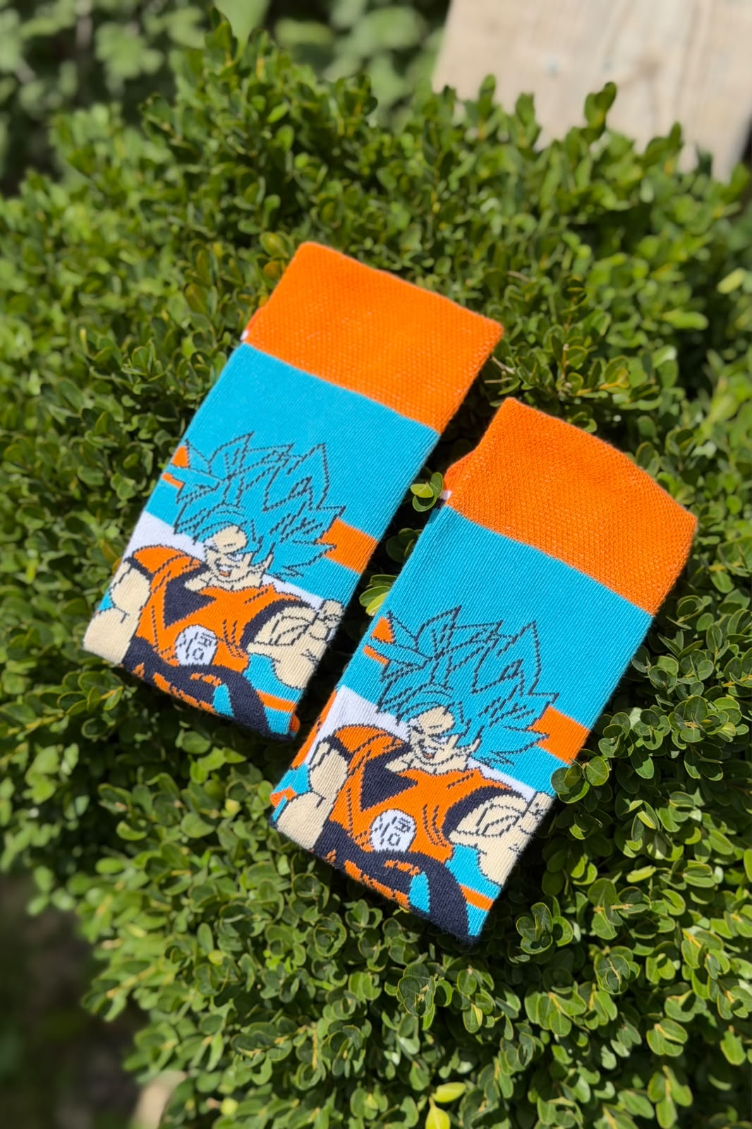 Unisex Dragon Ball Goku Desenli Turkuaz Anime Soket Çorap - görsel 1