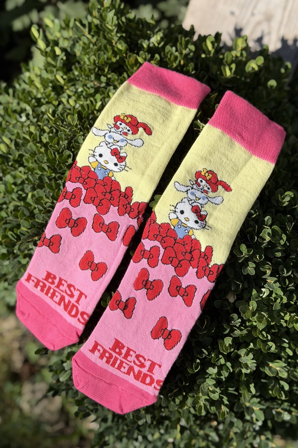 Unisex Hello Kitty Pembe 2'li Soket Çorap - görsel 2