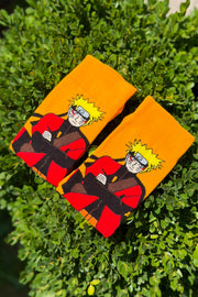 Unisex Naruto Uzumaki Desenli Turuncu Anime Soket Çorap - görsel 1