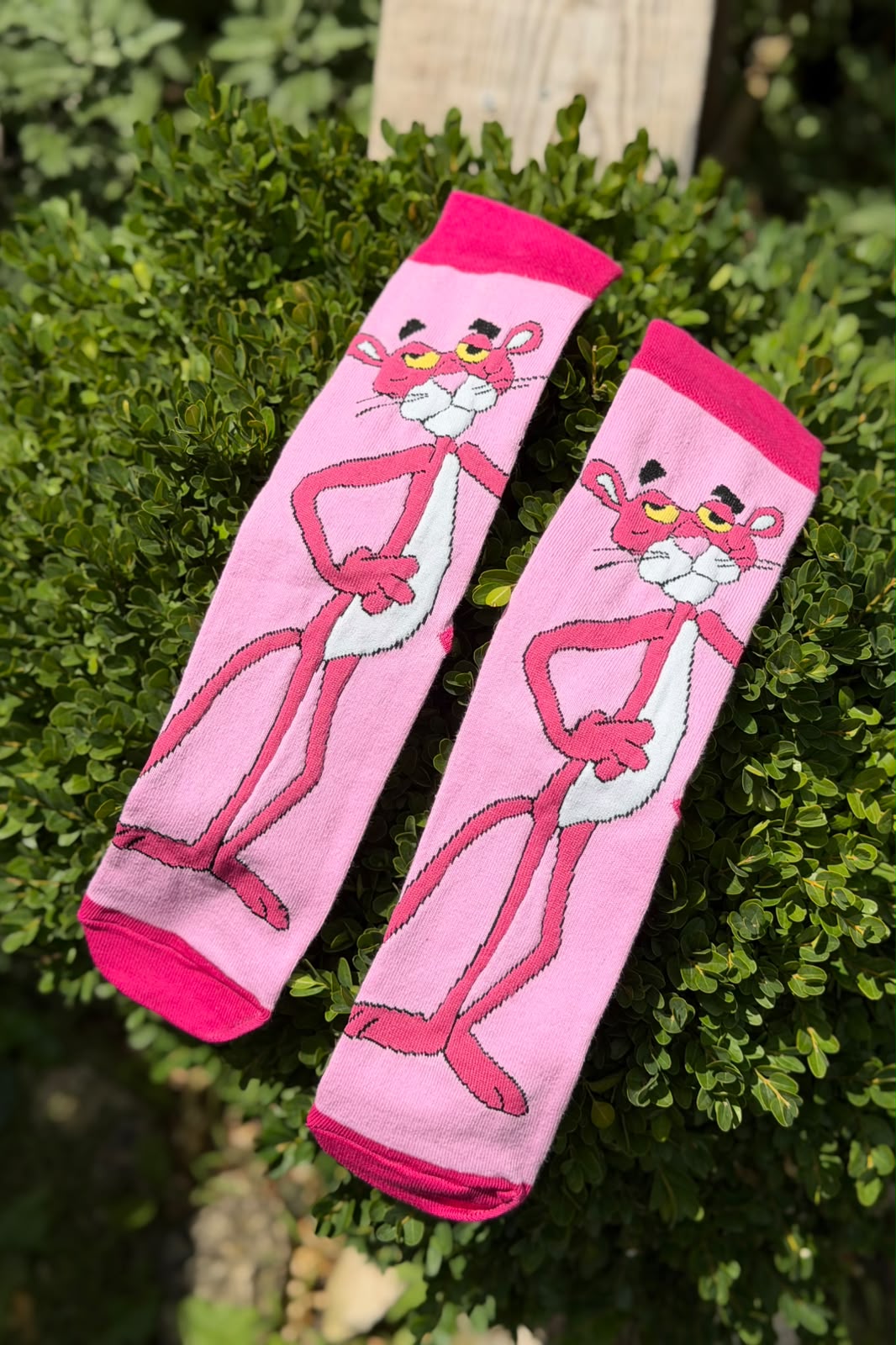 Unisex Pembe Panter Desenli Soket Çorap - görsel 1