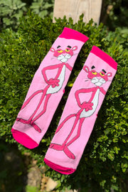Unisex Pembe Panter Desenli Soket Çorap - görsel 1