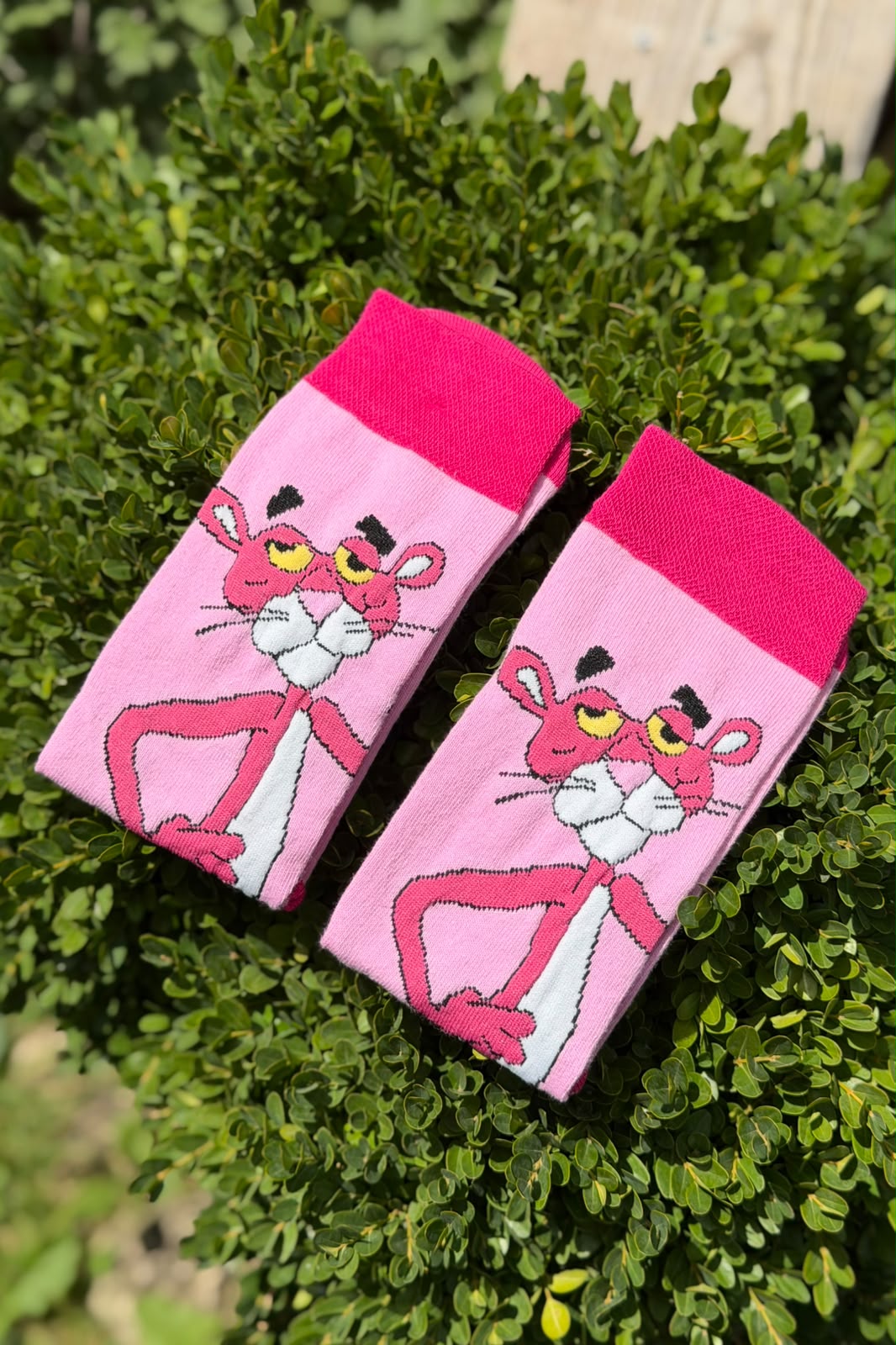 Unisex Pembe Panter Desenli Soket Çorap - görsel 3