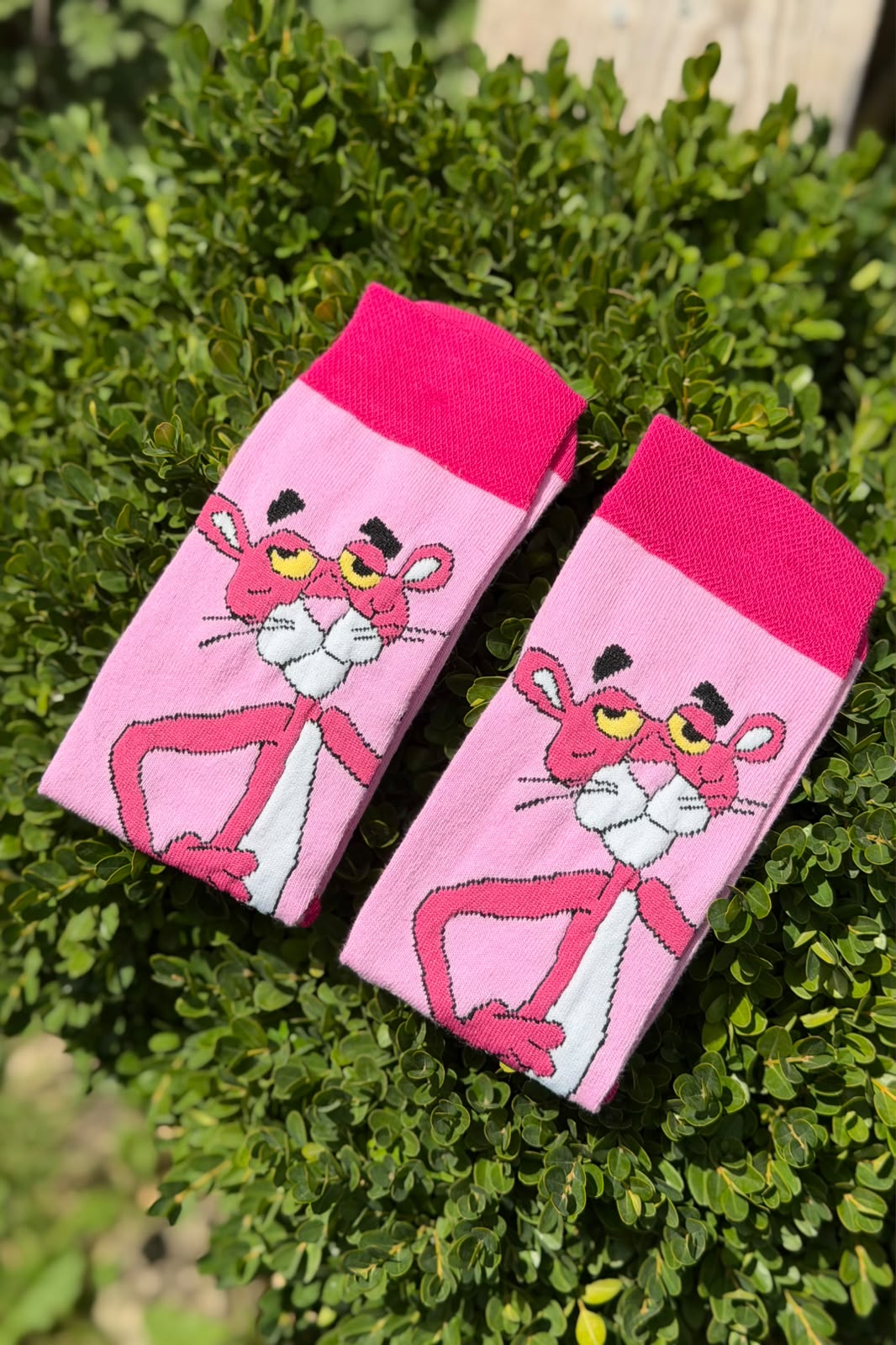 Unisex Pembe Panter Desenli Soket Çorap - görsel 4