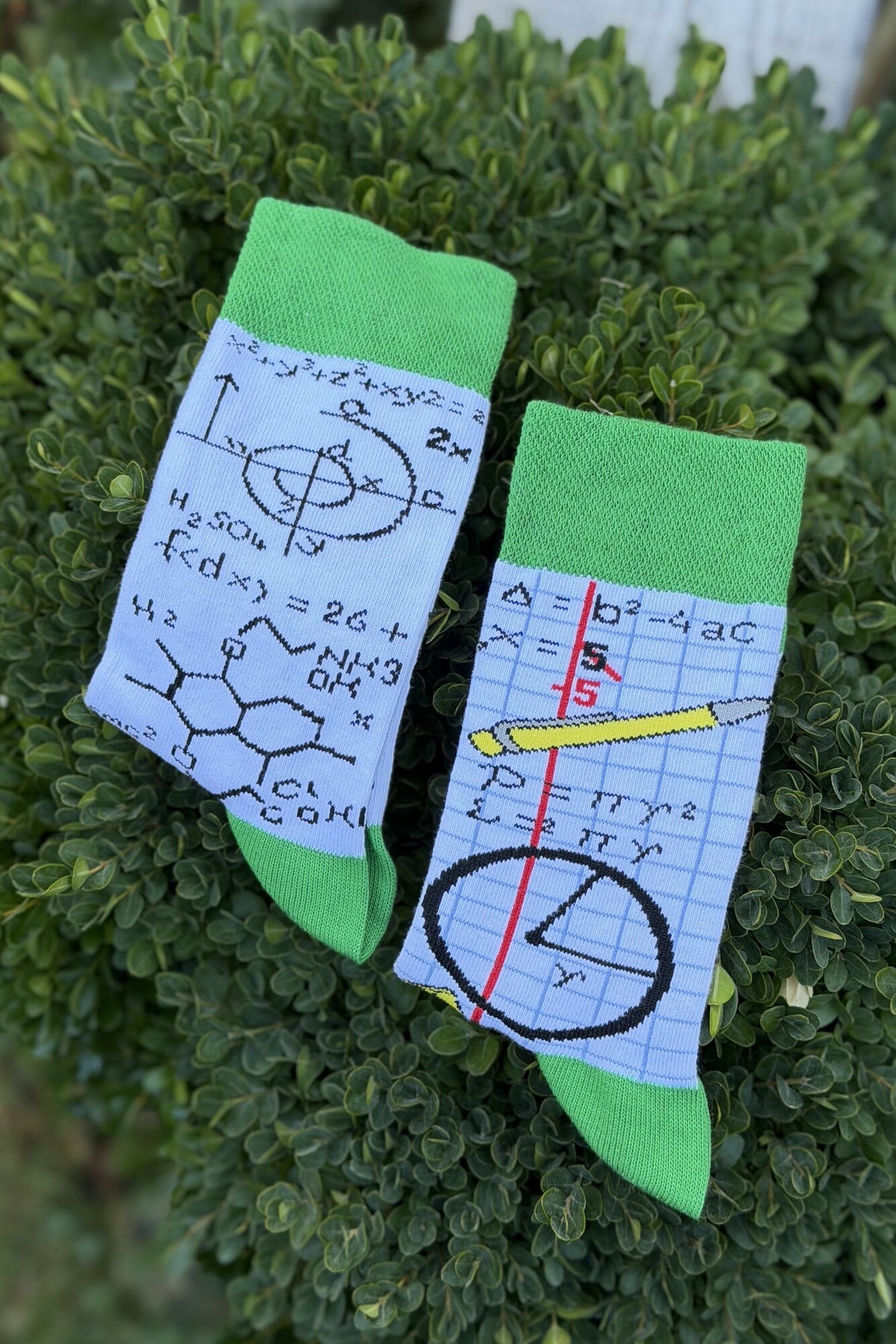 Unisex Sağlı Sollu Matematik Formül Desenli Soket Çorap - görsel 3