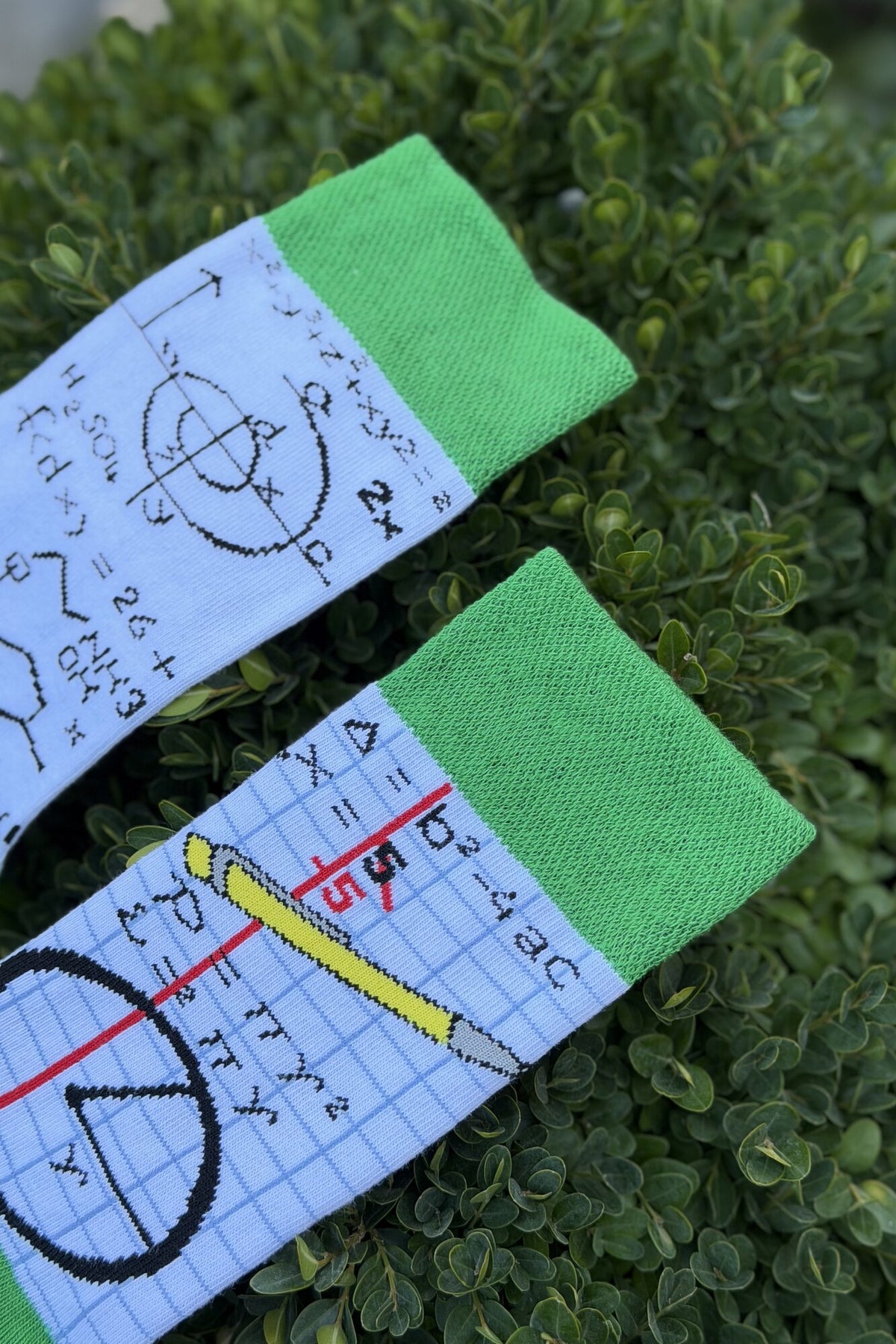 Unisex Sağlı Sollu Matematik Formül Desenli Soket Çorap - görsel 4